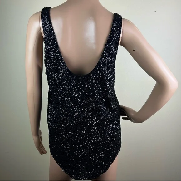 NEW IRO BLACK SLEEVELESS SEQUIN TOP - Picture 6 of 8